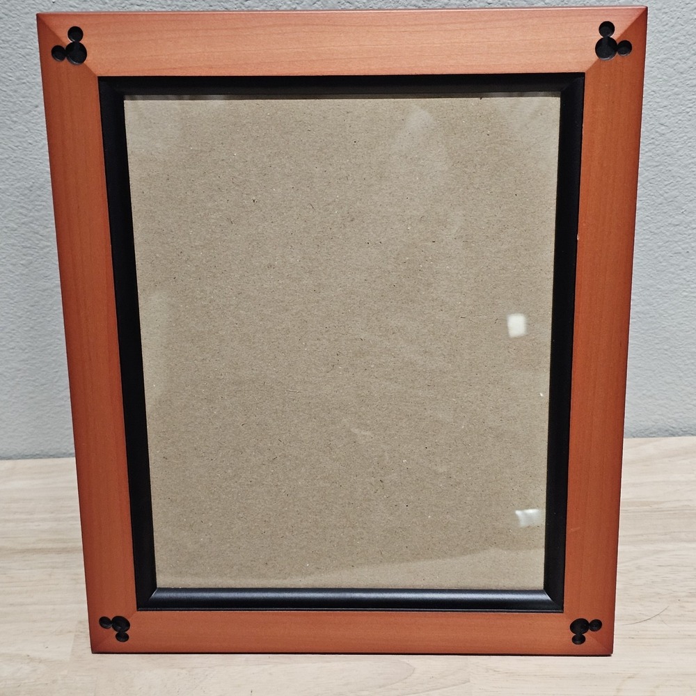 Disney Mickey Mouse Wooden Photo Frame 8x10 Wall or Tabletop Brown Black Accent